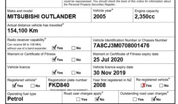 MITSUBISHI OUTLANDER 2005 7 SEATS full